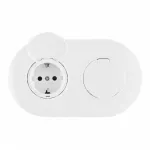Круглая розетка двойная (двухпостовая) с заземлением Arte Milano SET08-2-41-1x2 white