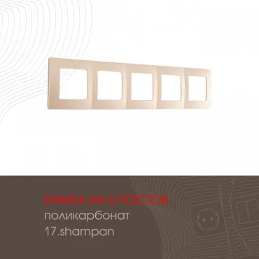 Рамка из поликарбоната на 5 постов 517.17-5.shampan Рамка из поликарбоната на 5 постов 517.17-5.shampan