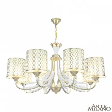 Подвесная люстра Arte Milano Florentia-3387 303387/8 Wh/Gd Подвесная люстра Arte Milano Florentia-3387 303387/8 Wh/Gd