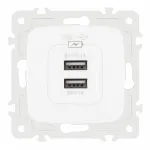 Розетка USB 2.1А+1А 205.46-1.white