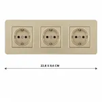 Розетка тройная (трехпостовая) с заземлением и шторками Arte Milano SET16-3-40-1x3 shampan