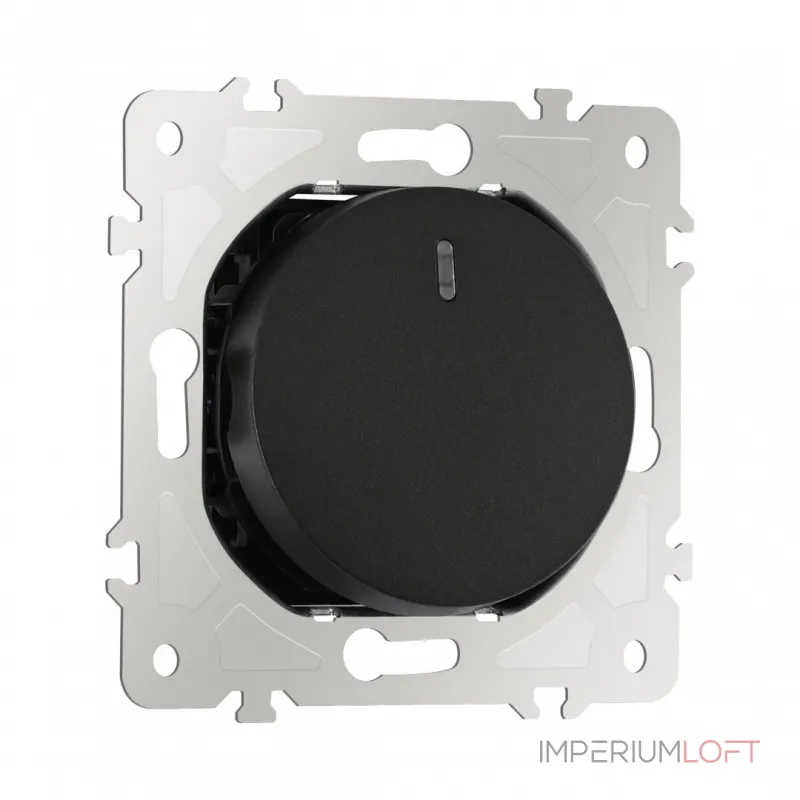 Переключатель одноклавишный перекрёстный с подсветкой, 10AX 250V 202.35-1.black от ImperiumLoft