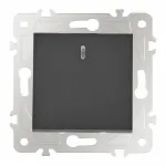 Выключатель одноклавишный с подсветкой, 10AX 250V 203.31-1.black