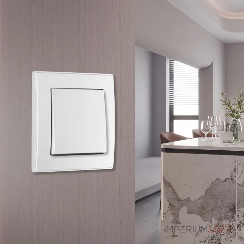 Выключатель одноклавишный с рамкой Arte Milano SET06-1-30-1 white