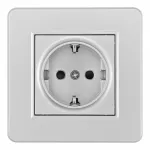 Комплект розетки с заземлением, шторками, рамкой однопостовой Arte Milano SET16-1-40-1 silver от ImperiumLoft