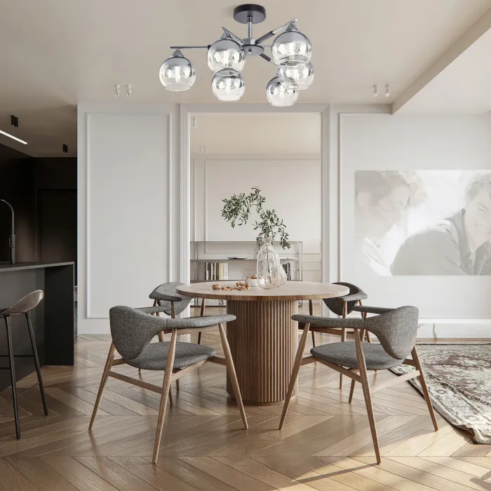 Люстра потолочная Arte Milano Napoli-9354 339354/6 CR+BK от ImperiumLoft