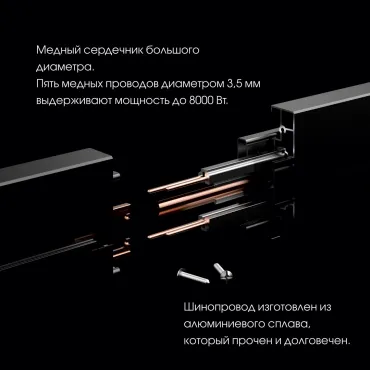 Накладной шинопровод с выключателем, 25A 250V 385205TOB/50 Grey от ImperiumLoft