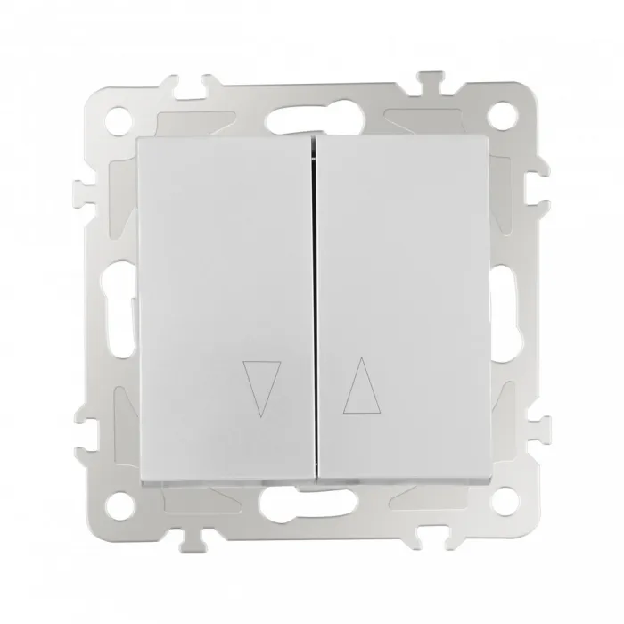 Выключатель жалюзи, 10A 250V 206.38-2.silver от ImperiumLoft
