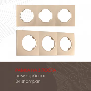Рамка из поликарбоната на 3 поста 502.04-3.shampan Рамка из поликарбоната на 3 поста 502.04-3.shampan