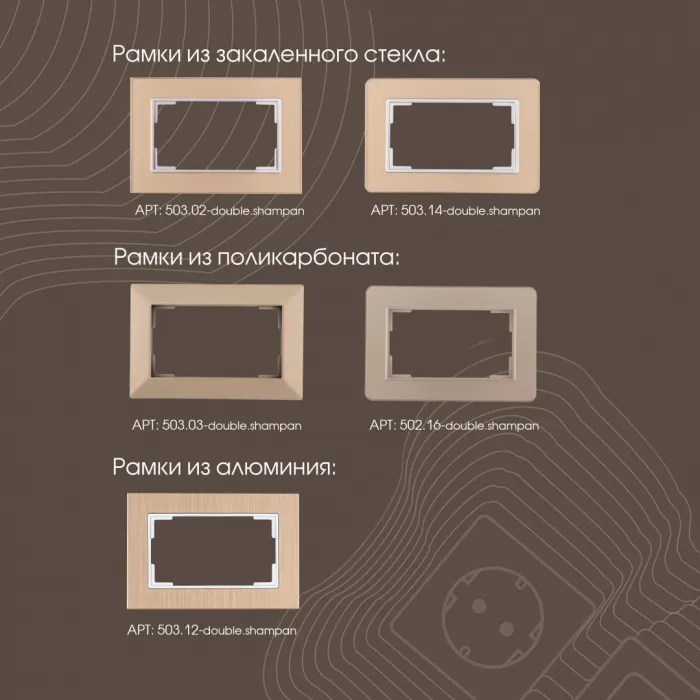 Розетка двойная с заземлением, 16A 250V 203.40-2.shampan от ImperiumLoft