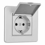 Комплект розетки с заземлением и шторками Arte Milano SET16-1-41-1 silver от ImperiumLoft