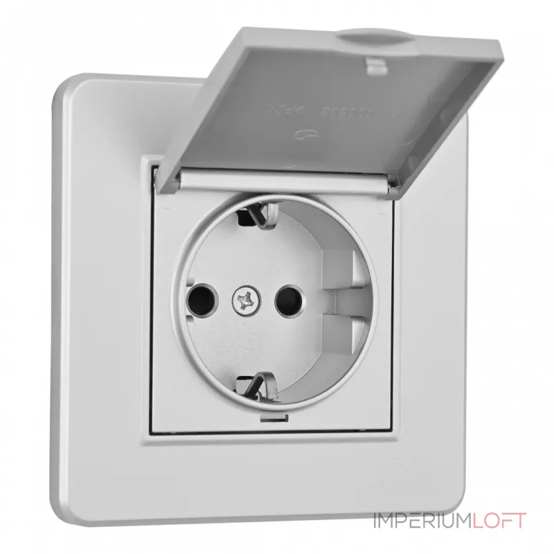 Комплект розетки с заземлением и шторками Arte Milano SET16-1-41-1 silver от ImperiumLoft