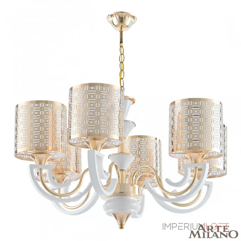 Подвесная люстра Arte Milano Florentia-8857 308857/6 Wh/Gd Подвесная люстра Arte Milano Florentia-8857 308857/6 Wh/Gd