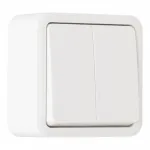 Выключатель двухклавишный проходной (на 2 направления), 10AX 250V 310.32-2.white