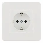 Комплект розетки с заземлением, шторками, рамкой однопостовой Arte Milano SET16-1-40-1 white