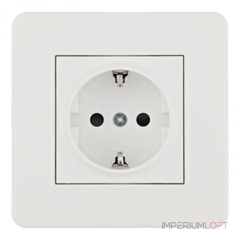 Комплект розетки с заземлением, шторками, рамкой однопостовой Arte Milano SET16-1-40-1 white