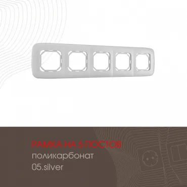 Рамка из поликарбоната на 5 постов 505.05-5.silver