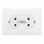 Розетка двойная с заземлением и шторками Arte Milano SET06-double-40-2 white