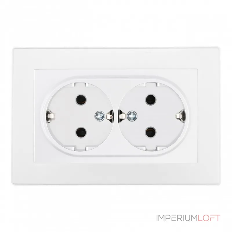 Розетка двойная с заземлением и шторками Arte Milano SET06-double-40-2 white