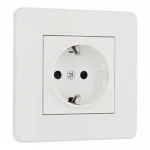 Комплект розетки с заземлением, шторками, рамкой однопостовой Arte Milano SET16-1-40-1 white