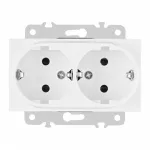 Розетка двойная с заземлением, 16A 250V 203.40-2.white