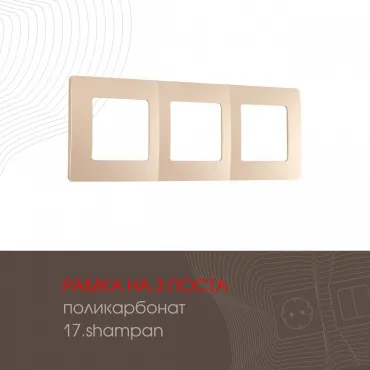 Рамка из поликарбоната на 3 поста 517.17-3.shampan Рамка из поликарбоната на 3 поста 517.17-3.shampan