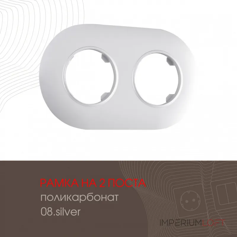 Рамка из поликарбоната на 2 поста 502.08-2.silver Рамка из поликарбоната на 2 поста 502.08-2.silver