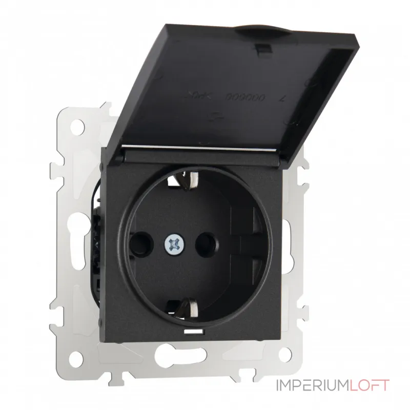 Розетка с заземлением, шторками и защитной крышкой, 16A 250V 203.41-1.black от ImperiumLoft Розетка с заземлением, шторками и защитной крышкой, 16A 250V 203.41-1.black от ImperiumLoft
