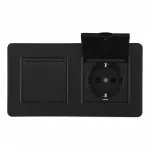 Розетка двойная (двухпостовая) с заземлением Arte Milano SET16-2-41-1x2 black