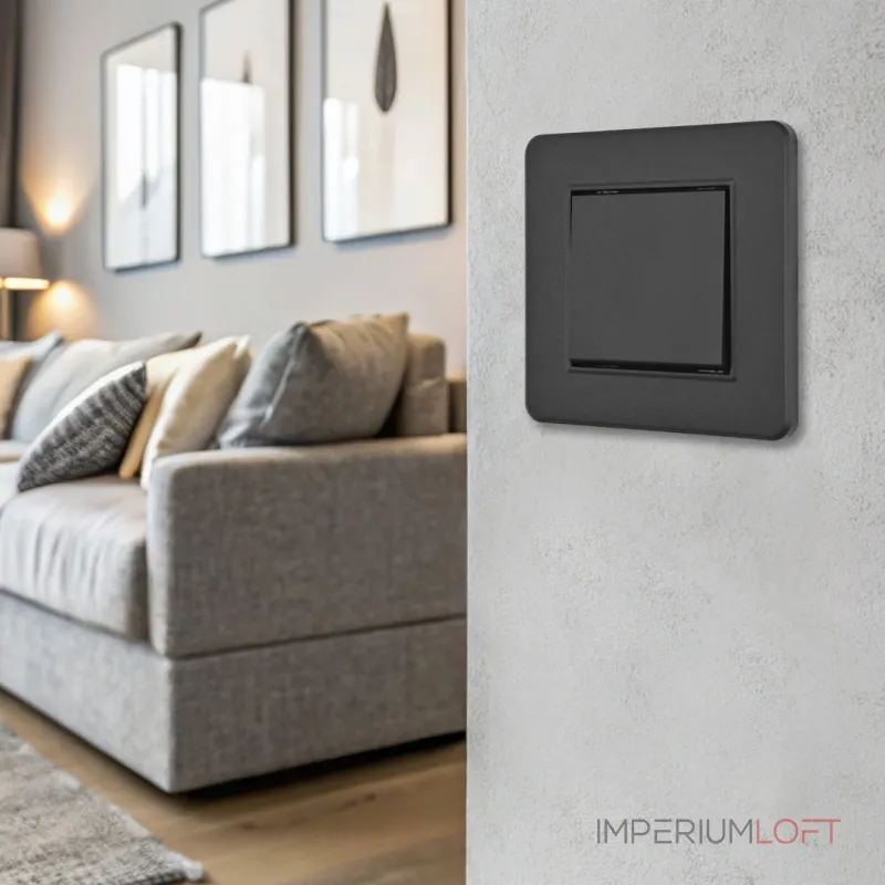 Выключатель одноклавишный с рамкой Arte Milano SET16-1-30-1 black