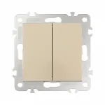 Выключатель двухклавишный проходной (на 2 направления), 10AX 250V 206.32-2.shampan от ImperiumLoft