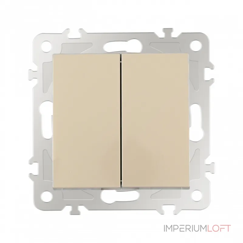 Выключатель двухклавишный проходной (на 2 направления), 10AX 250V 206.32-2.shampan от ImperiumLoft Выключатель двухклавишный проходной (на 2 направления), 10AX 250V 206.32-2.shampan от ImperiumLoft