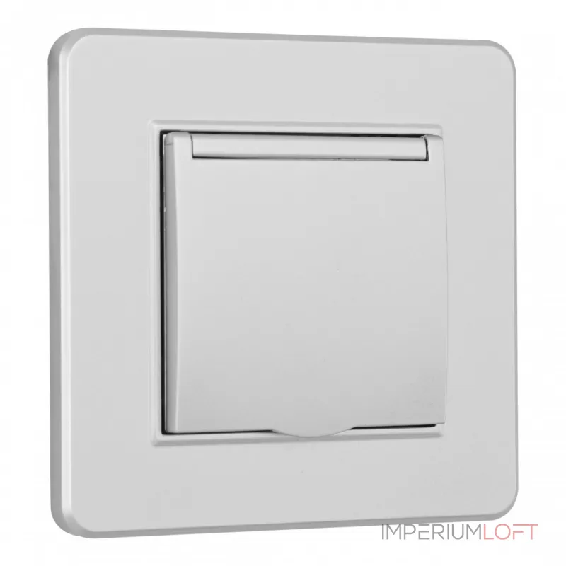 Комплект розетки с заземлением и шторками Arte Milano SET16-1-41-1 silver от ImperiumLoft