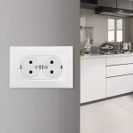 Розетка двойная с заземлением и шторками Arte Milano SET06-double-40-2 white