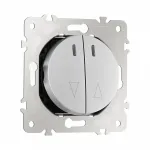 Выключатель жалюзи с подсветкой, 10A 250V 202.39-2.silver от ImperiumLoft