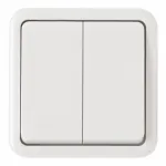 Выключатель двухклавишный проходной (на 2 направления), 10AX 250V 310.32-2.white