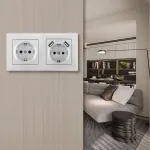 Розетка двойная (двухпостовая) c заземление и шторками + 2USB Arte Milano SET06-2-47-1-40-1 silver