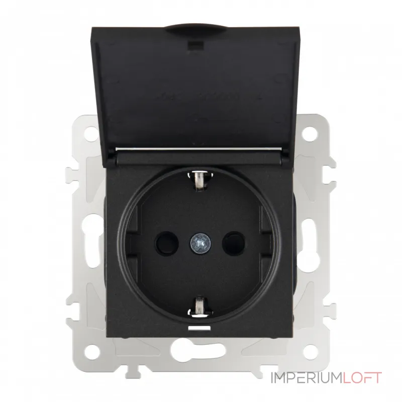 Розетка с заземлением, шторками и защитной крышкой, 16A 250V 203.41-1.black от ImperiumLoft Розетка с заземлением, шторками и защитной крышкой, 16A 250V 203.41-1.black от ImperiumLoft