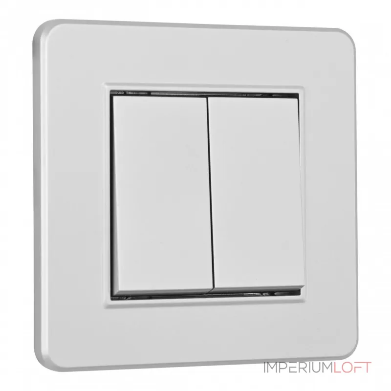 Выключатель двухклавишный с рамкой Arte Milano SET16-1-30-2 silver Выключатель двухклавишный с рамкой Arte Milano SET16-1-30-2 silver