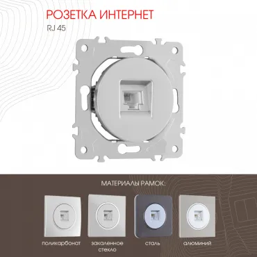 Розетка интернет, RJ45 202.45-1.silver Розетка интернет, RJ45 202.45-1.silver