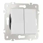 Выключатель двухклавишный, 10AX 250V 203.30-2.silver