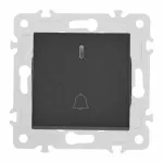 Кнопка дверного звонка с подсветкой, 10A 250V 203.37-1.black от ImperiumLoft