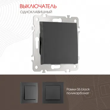 Выключатель одноклавишный, 10AX 250V 206.30-1.black Выключатель одноклавишный, 10AX 250V 206.30-1.black