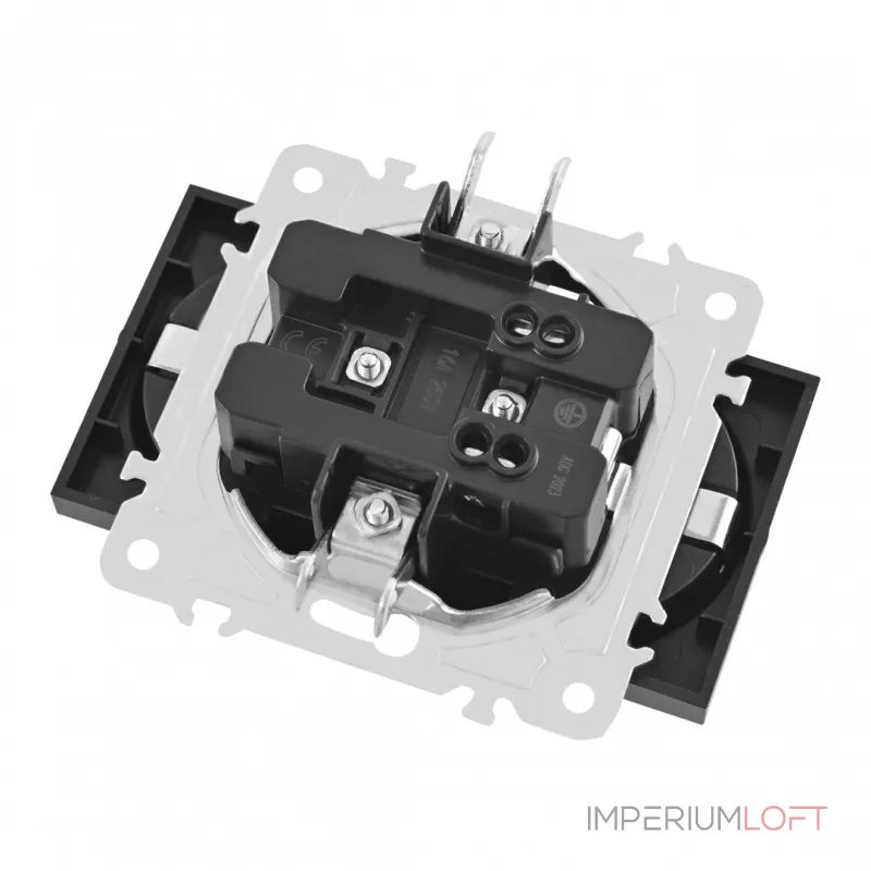 Розетка двойная с заземлением, 16A 250V 203.40-2.shampan