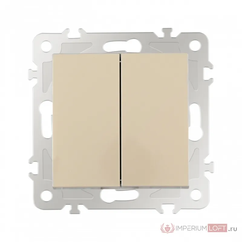 Выключатель двухклавишный, 10AX 250V 206.30-2.shampan от ImperiumLoft