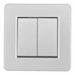 Выключатель двухклавишный с рамкой Arte Milano SET16-1-30-2 silver