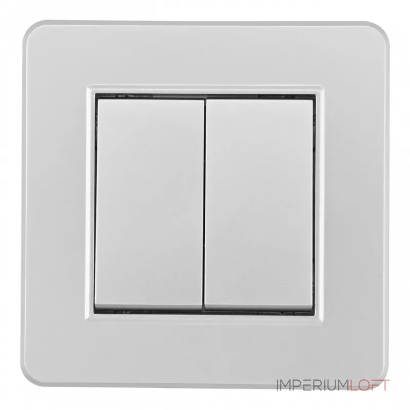 Выключатель двухклавишный с рамкой Arte Milano SET16-1-30-2 silver Выключатель двухклавишный с рамкой Arte Milano SET16-1-30-2 silver