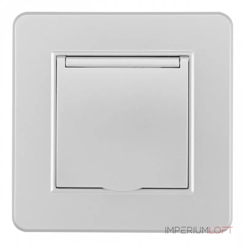 Комплект розетки с заземлением и шторками Arte Milano SET16-1-41-1 silver от ImperiumLoft