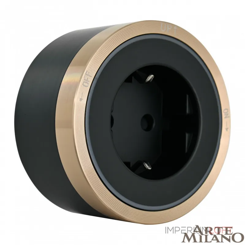 Трековая розетка, 16A 250V 380066TS LED/ES Gold от ImperiumLoft