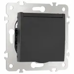 Розетка с заземлением, шторками и защитной крышкой, 16A 250V 203.41-1.black от ImperiumLoft